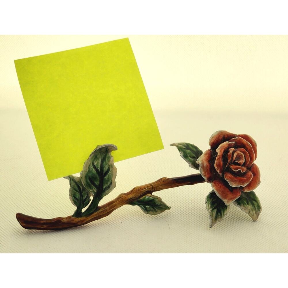 Picture/Memo Holder-Metal-Rose-Clip Attached-Desk Accessory-Shelf Decor-6 IN